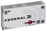 Federal RTP40180 Range & Target  40S&W 180gr Full Metal Jacket 50 Per Box/20 Case