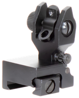 Aim Sports MT201 AR Low Profile Rear Flip Up Sight  Black Anodized Low Profile for AR-15