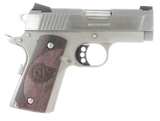 Colt Mfg O7000XE Defender  Compact 45 ACP 7+1 3" Steel Barrel, Stainless Serrated Slide, Matte Stainless Aluminum Frame w/Beavertail, Black Cherry Tactical G10 Grips, Ambidextrous