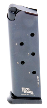 ProMag COL02 Standard  7rd 45 ACP Fits 1911 Government Blued Steel