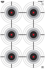 Birchwood Casey 37038 EZE-Scorer  6-Bullseye Paper Target 23" x 35" 100 Per Pack