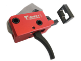 Timney Triggers 682 PCC Trigger  Two-Stage Curved Trigger with 2 lbs Draw Weight & Black/Red Finish for AR-Platform