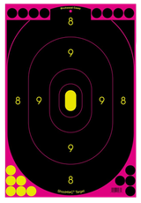 Birchwood Casey 34633 Shoot-N-C Reactive Target Self-Adhesive Paper Black/Pink 12"x18" Oval Silhouette 100 Pack