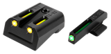 TruGlo TG131KTY TFO  Green/Tritium/Fiber Optic Front Sight-Yellow/Tritium/Fiber Optic Rear Sight Kimber 1911