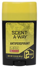 Scent-A-Way 07739 Max Antiperspirant Odor Eliminator Odorless Scent 2.25 oz Stick