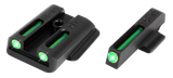 TruGlo TG131RT2 TFO  Green/Tritium/Fiber Optic Front Sight-Green/Tritium/Fiber Optic Rear Sight Ruger LC9/9S/380