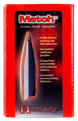 Hornady 3039 Match  30 Cal .308 155 gr Hollow Point Boat Tail Match 100 Per Box/ 15 Case