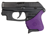 Hogue 18116 HandAll Hybrid Grip Sleeve made of Rubber with Textured Purple Finish for Ruger LCP with Crimson Trace