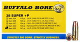 Buffalo Bore Ammunition 33E20 Personal Defense Strictly Business 38Super +P 147gr Jacket Hollow Point 20 Per Box/12 Case