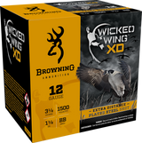Browning Ammo B193411240 Wicked Wing XD  12Gauge 3.50" 1 1/2oz BBShot 25 Per Box/10 Case
