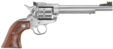 Ruger 8150 Single-Nine  Large Frame 22 WMR 9rd 6.50" Satin Stainless Steel Barrel, Cylinder & Frame, Hardwood Gunfighter Grip, Transfer Bar Safety, Exposed Hammer