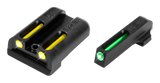 TruGlo TG131ST2Y TFO  Green/Tritium/Fiber Optic Front Sight-Yellow/Tritium/Fiber Optic Rear Sight Sig Sauer P-Series #6 Front/#8 Rear