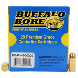 Buffalo Bore Ammunition 4520020 Personal Defense Strictly Business 45ACP +P 200gr Jacket Hollow Point 20 Per Box/12 Case