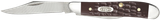 Case 00046 Peanut  2.10"/1.53" Folding Clip/Pen Plain As-Ground Tru-Sharp SS Blade/Brown Jigged Synthetic Handle