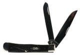 Case 18221 Trapper  3.25"/3.27" Folding Clip Point/Spey Plain Mirror Polished Tru-Sharp SS Blade Rough Black Jigged Synthetic Handle