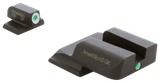 AmeriGlo SW141 i-Dot Sight Set for Smith & Wesson M&P Shield  Green Tritium White Outline Front Sight-Green Tritium Rear Sight