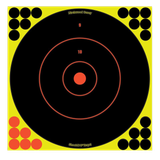 Birchwood Casey 34070 Shoot-N-C Reactive Target Self-Adhesive Paper Black/Yellow/Red 12" Bullseye 100 Pack