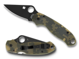 Spyderco C223GPCMOBK Para 3  2.95" Folding Drop Point Plain Black DLC CPM S30V SS Blade Camo G10 Handle Includes Pocket Clip