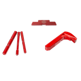 Cross Armory CRG4OKRD 3 Piece Kit  Extended Compatible w/Glock Gen4 Red Anodized Steel/Aluminum Pistol