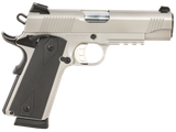 Tisas 10100124 1911 Carry 45 ACP 8+1 4.25" Black Steel Barrel, Satin Stainless Serrated Steel Slide, Stainless Steel Frame w/Accessory Rail & Beavertail Frame, Ambidextrous