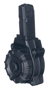 ProMag DRMA26 Standard  30rd Drum 9mm Luger Fits AR-15, Compatible w/Glock Style Magazines Black DuPont Zytel Polymer