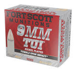 Fort Scott Munitions 9MM080SCVNIC Tumble Upon Impact (TUI)  9mmLuger 80gr Solid Copper Spun 20 Per Box/25 Case