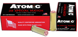 Atomic Ammunition 00449 Match Precision Craft 38Special 148gr Hollow Base Wadcutter 50 Per Box/10 Case