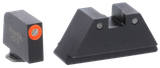 AmeriGlo GL452 Optic Compatible Sight Set for Glock  XL Tall Green Tritium Orange Outline Front Sight-Green Tritium Black Outline Rear Sight