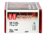 Hornady 3501 InterLock  35 Cal .355 170 gr Spire Point 100 Per Box/ 15 Case