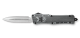 CobraTec Knives LSWCTK1LFAGNS CTK-1  Large 3.75" OTF Dagger Plain D2 Steel Blade/Stonewashed Aluminum Handle Features Glass Breaker Includes Pocket Clip