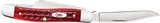 Case 00786 Stockman  Medium 2.57"/1.88"/1.71" Folding Clip/Sheepsfoot/Spey Plain Mirror Polished Tru-Sharp SS Blade/Corn Cob Jigged Old Red Bone Handle