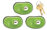 Lockdown 1118825 Keyed Trigger Lock  Open With Key Green Rubber 3 Pack