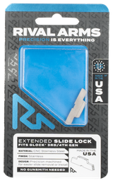 Rival Arms RA80G001D Slide Lock  Extended Stainless Steel for Glock Gen3-4