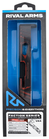Rival Arms RA-RA12G206A Faction Series Slide A1 with Docter Cut Cerakote Ready Red 17-4 Stainless Steel for Glock 19 Gen4