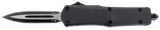 Templar Knife SBR131 Gen II  Small 2.69" OTF Dagger Plain Black Oxide Stonewashed 440C SS Blade, 4.31" Black Aluminum/Rubber Handle, Glass Breaker