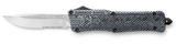 CobraTec Knives LCFCTK1LDS CTK-1  Large 3.75" OTF Drop Point Part Serrated D2 Steel Blade/ Carbon Fiber Aluminum Handle Features Glass Breaker Includes Pocket Clip