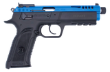 Tanfoglio TFFORCE22TB Force Tactical 22 LR 10+1 4.40" Stainless Threaded Barrel, Blue Optic Cut/Ported/Serrated Slide, Black Polymer Frame w/Beavertail & Picatinny Rail, Black Textured Grip