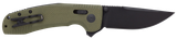 S.O.G SOG12380241 SOG-TAC XR 3.39" Folding Clip Point Plain Black TiNi Cryo D2 Steel Blade OD Green G10 Handle Includes Pocket Clip