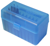 MTM Case-Gard RSS5024 Ammo Box Flip-Top 6mm PPC/7mm Clear Blue Polypropylene 50rd