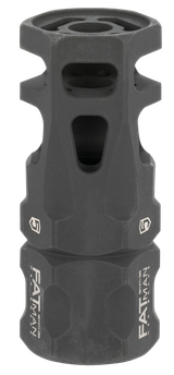Phase 5 Weapon Systems FATMAN9MM FATman Hex Brake Black Parkerized Steel with 1/2"-36 tpi Threads & 3" OAL for 9mm, 7.62x39mm, 6.8mm AR-Platform