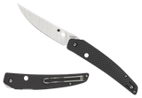 Spyderco C242CFP Ikuchi  3.26" Folding Plain CPM S30V SS Blade/Black Textured Carbon Fiber/G10 Handle Includes Pocket Clip