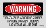 TekMat TEK42TRESPASSERS Trespassers Will Be Shot Door Mat Multi-Color Rubber 25"x42"