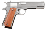 Rock Island 51433 GI Standard FS 45 ACP Caliber with 5" Barrel, 8+1 Capacity, Overall Polished Nickel Finish Steel, Beavertail Frame, Serrated Slide & Wood Grip