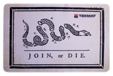 TekMat TEKR17JOIN  Cleaning Mat Black/White Rubber 11"x17" Join or Die Snake