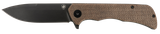 Templar Knife PFMBN321 Paladin  3.27" Folding Drop Point Plain Black Powder Coated D2 Steel Blade, 4.40" Brown Micarta Handle