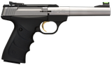 Browning 051442490 Buck Mark Camper *CA Compliant 22 LR 10+1 5.50" Taper Bull Barrel, Matte Stainless Serrated SS Slide & Aluminum Frame, Black Ultragrip RX Grips