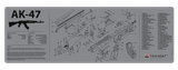TekMat TEKR36AK47GY AK-47 Cleaning Mat Black/Gray Rubber 12"x36" AK-47 Parts Diagram