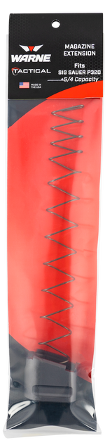 Warne MESIG54GR Magazine Extension  made of 6061-T6 Aluminum with Hardcoat Anodized Gray Finish for Sig P320 Magazines (Adds 5rds 9mm Luger)