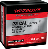 Winchester Ammo WB222SP50X Centerfire Rifle  222Rem 50gr Pointed Soft Point 100 Per Box/10 Case