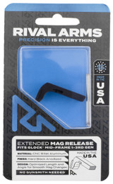 Rival Arms RA72G001A Magazine Release  Compatible w/Glock Gen3 (Except 21SF) Extended, Black Anodized Aluminum